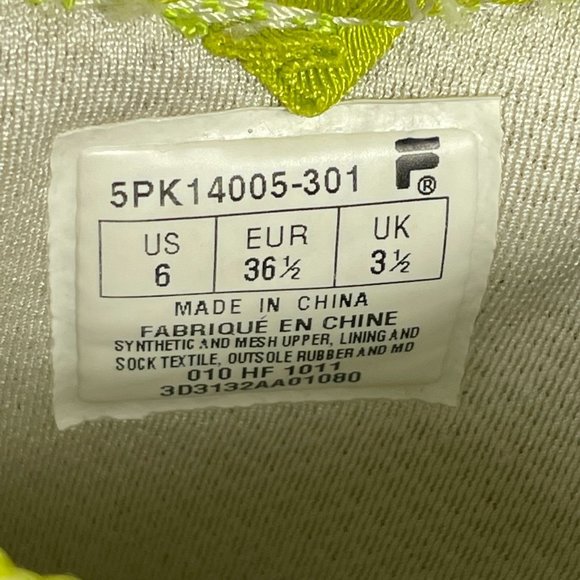 Fila Womens Skele-Toes TriFit Lime Green Running Water Shoes 5PK14005-301 Size 6 - Picture 8 of 8